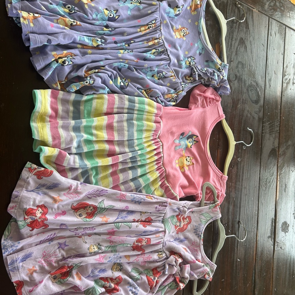 Little Sleepies Bluey and Little Mermaid Twirl Dresses - 2T